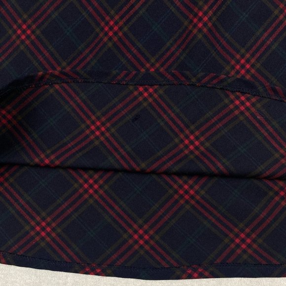 Zac & Rachel Skirt Women Size 8 Plaid Navy Red‎ A-Line Stretch Side Zip - Picture 3 of 12